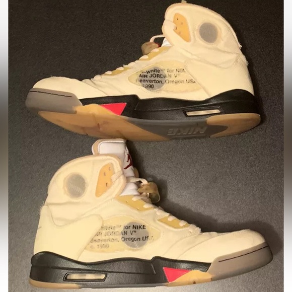 Nike Air Jordan 5 Retro x Off-White SP Sail Ivory Men’s Size 14 DH8565-100 - Picture 3 of 8